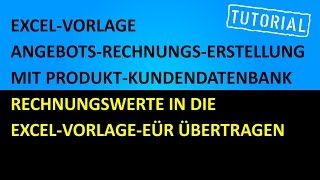 Rechnungswerte in die ExcelVorlageEÜR übertragen [upl. by Ongun]