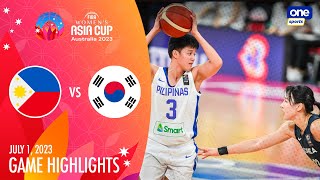 Philippines vs South Korea highlights  2023 FIBA Womens Asia Cup  July 1 2023 [upl. by Begga]