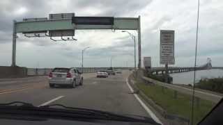 Crossing the ClaibornePell and Verrazzano bridges  Newport  Jamestown RI [upl. by Schroeder]