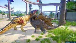 Evolution Spider Giganotosaurus Jurassic World Dominion Hunting Spinosaurus still strong in park [upl. by Troth817]