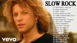 Aerosmith Bon Jovi Scorpions Ledzeppelin White Lion Heart  Best Slow Rock Ballads 80s 90s [upl. by Acsicnarf966]