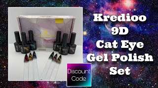 KREDIOO 9D CAT EYE GEL POLISH SET INCLUDING DISCOUNT CODE [upl. by Ellerad]