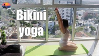 Micro bikini Yoga Workout in morning [upl. by Serg]