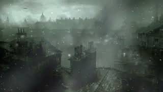 Old time London 1880  ASMR snowstorm Big Ben carriages sounds [upl. by Yovonnda]