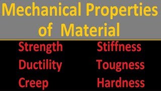 Mechanical Properties of Material [upl. by Oona]