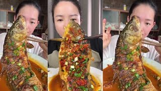 Chinese Mukbang Food Eating Show  God eats fish Spicy Braised Fish 379 [upl. by Namaj]