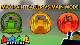 How Far Can He Go Max Mastery Paintballer Vs Main Mode Doomspire Defense [upl. by Eladnar]