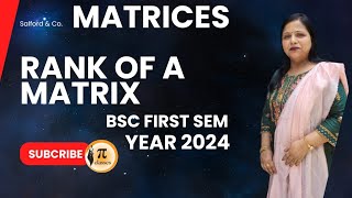 Rank of a Matrix Echelon Form Normal formBSc 1sem viralyutube bscmaths bscnotes bscpart2 [upl. by Llerdnek]