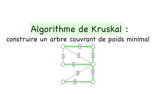 Algorithme de Kruskal pour construire un arbre couvrant de poids minimal [upl. by Niamert]