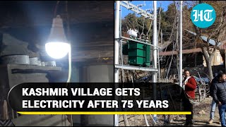 Kashmirs Tethan electrified after 75 years Jubilant villagers dance thank Modi govt  Watch [upl. by Weismann]