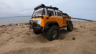 A relaxing RC trail creek and beach run in my Cross RC JT4  JeeP FC170 [upl. by Ulises]