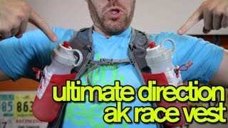 ULTIMATE DIRECTION AK HYDRATION RACE VEST REVIEW  GingerRunnercom [upl. by Adamina]