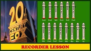 20th Century Fox Theme Song  Recorder Notes Tutorial [upl. by September90]