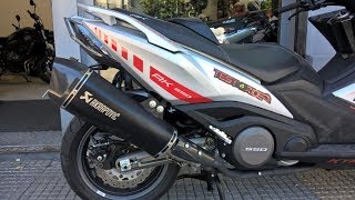 KYMCO AK 550 exhaust sound Akrapovic VS Arrow VS Mivv VS LeoVince [upl. by Orbadiah]