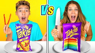 REAL Vs CAKE Challenge DELICIOUS [upl. by Aneeb]