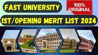 FAST University Merit List 2024 [upl. by Karola]