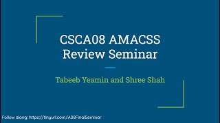 CSCA08 Final Review Seminar Fall 2019 22 [upl. by Baler]