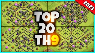 New BEST TH9 BASE WARTROPHY Base Link 2023 Top20 Clash of Clans  Town Hall 9 Farm Base [upl. by Cassondra394]