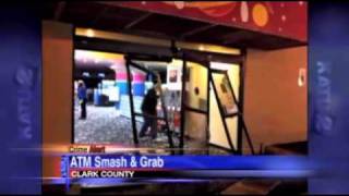 Thieves drive through bowling alley to steal ATM [upl. by Pearla843]