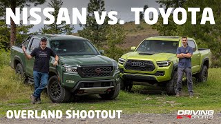 2022 Toyota Tacoma TRD PRO vs Nissan Frontier Pro4X OffRoad Adventure [upl. by Laws145]