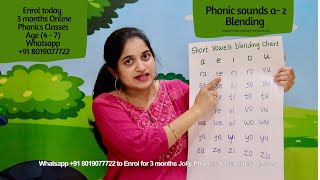 Phonic Sounds of Alphabet  Blending letters  Short Vowel Sounds  phonics rishamam [upl. by Dash]