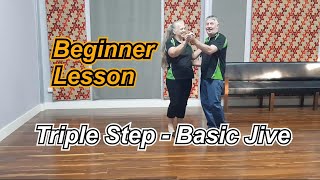 Triple Step Basic Jive Moves for Beginners Swing Steps Rock amp Roll Lesson One [upl. by Eelano]