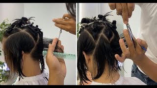 How to cut a Perfect Textured Bob Haircut for women  Layered Bob Cuts [upl. by Opaline]