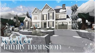 Bloxburg  Winter Family Mansion  NO LARGE PLOT  Roblox  House Build [upl. by Irmgard]