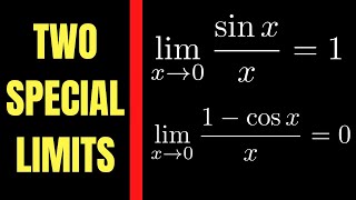 Calculus 1 Limits of sinxx and 1  cosxx as x approaches zero [upl. by Narhet13]