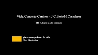 Viola Concerto C minor  III Allegro  J C BachH Casadesus PIANO ACCOMPANIMENT FOR VIOLA [upl. by Nunes426]