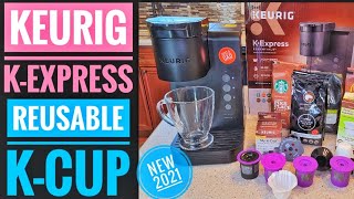 REUSABLE K CUP Keurig K Express Essentials Coffee Maker Single Serve K Cup Pod Brewer [upl. by Airamzul]