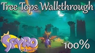 Spyro Reignited Trilogy Tree Tops Walkthrough  Gems Dragons amp Ramp Strategy [upl. by Torrence161]