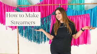 How to Make Ceiling Streamers  DIY Fringe Backdrop for Parties [upl. by Ainna]