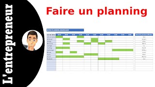 Faire un planning JournalierHebdomadaire sur Excel [upl. by Aikyt]