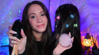 ASMR  All The Hair Play You Can Think Of brushing clipping scalp massage lice check [upl. by Adalia]