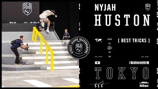 Nyjah Huston 2023 SLS Tokyo  Best Tricks [upl. by Ylrebma528]