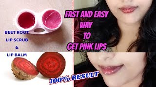 fast and easy way to get a pink lipsDIY beet root lip scruband beet root lip balm [upl. by Htidirrem100]