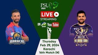 🔴 LIVE  PSL 9  Karachi Kings vs Quetta Gladiators 16th Match  KK vs QG  Geo Super [upl. by Eugenia]