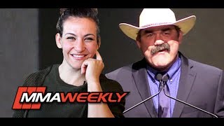 Don Frye Hits on Miesha Tate at Uncomfortable UFC Hall of Fame Ceremony [upl. by Kuebbing]