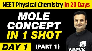 UMEED  Mole Concept in 1 Shot Part 1  Physical Chemistry in 20 Days  NEET Crash Course [upl. by Netaf]