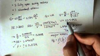 Turbulent Flow Example Part 2 Fluid Mechanics 44 [upl. by Llekcm]