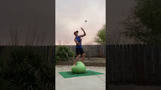 Man Balances on Yoga Ball and Plays Catch  1522644 [upl. by Cobbie624]