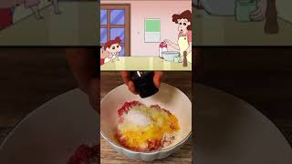 Shin chan anime cooking in real life [upl. by Aelaza]