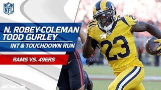 RobeyColemans Leaping INT Sets Up Gurleys TD Blast  Rams vs 49ers  NFL Wk 3 Highlights [upl. by Burgess]