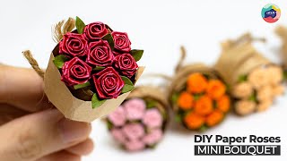 Small Paper Flower Bouquet Origami Rose Bouquet [upl. by Ledda]