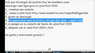 DESCARGAR TODAS LAS LIGAS PARA CYBERFOOT 2010 [upl. by Edris]