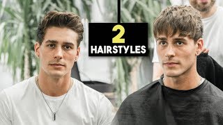 Mens Haircut  2 Fall Hairstyles  Textured Fringe amp Messy Quiff  BluMaan 2018 [upl. by Airetak]