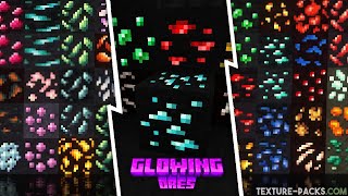 Glowing Ores Texture Pack Download for Minecraft [upl. by Ynomrah]