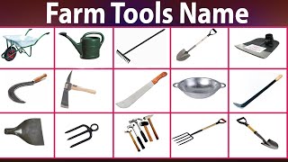 Farm Tools Name Meaning And Equipment Vocabulary Garden Tools Name with Image Farmer tool English [upl. by Nea]