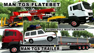 KODE NAME TRAFFIC MAN TGS FLATEBADTRAILER amp KIJANG FULL MUATAN BUSSID V431 [upl. by Idnahr]